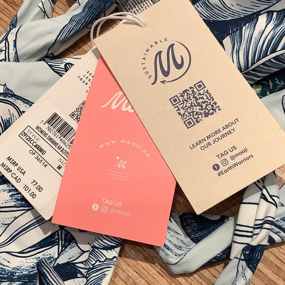 Maaji Calla Lilly Romania Side Tie Reversible Bikini Bottom - Picture 8 of 10